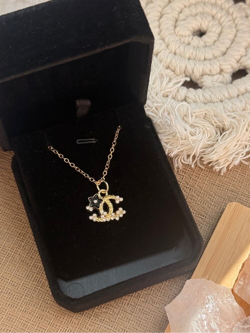 ONLY 1! Vintage CC Gold logo Upcycled Necklace